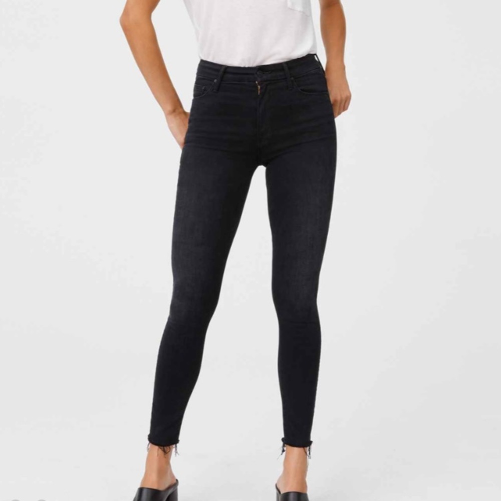 Mother Jeans High Waisted Looker 9 Lives Black 24